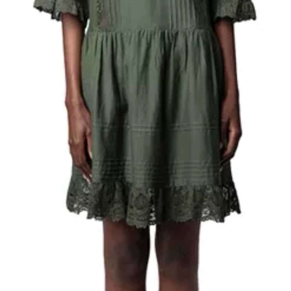 ZADIG&VOLTAIRE  Rosea Tomboy Dress in Kaki Size Small NWT - Picture 3 of 5